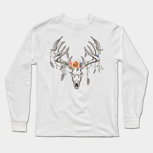 Deer skull Boho Long Sleeve T-Shirt